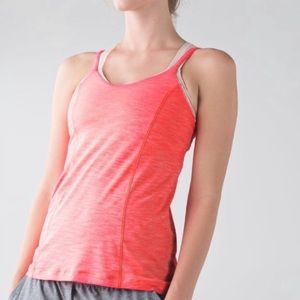 Lululemon Run for Gold Tank 2 Coral Pink Orange